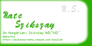 mate szikszay business card